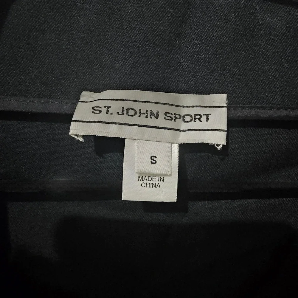 St. John Sport Womens Black Double Breasted Wide Collar Jacket Gold Buttons S